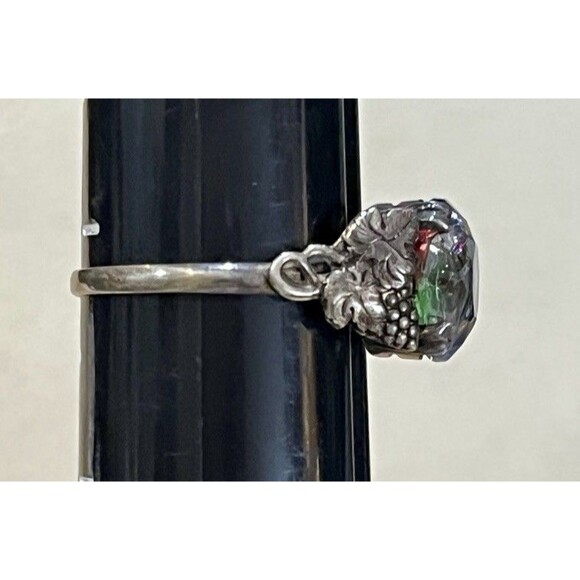 Vintage Sterling Silver Mystic Topaz Ring Sz 8.25 Ornate Fancy Sparkle - Picture 6 of 7